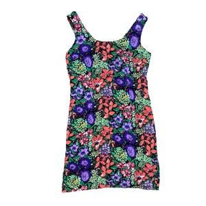 DBY ltd. Vintage 90’s colorful floral sleeveless mini dress